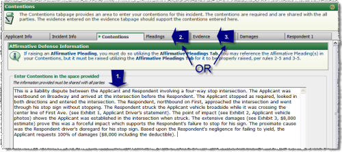 Contentions Tab Completion Steps