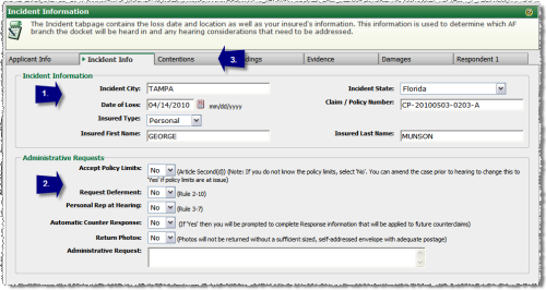 Incident Tab Completion Steps