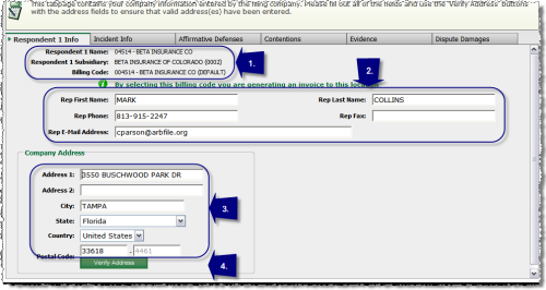 Entering Respondent Information (1 of 2)